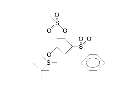 (1R,4R)-trans-4-(tert.-Butyldimethylsiloxy)-1-(methanesulfonoxy)-2-(phenylsulfonyl)-2-cyclopentene