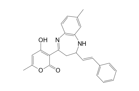 (E)-4-HYDROXY-6-METHYL-3-(8-METHYL-2-STYRYL-2,3-DIHYDRO-1H-1,5-BENZODIAZEPIN-4-YL)-2H-PYRAN-2-ONE