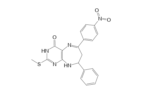 2,3,6,7-TETRAHYDRO-8-METHYLTHIO-4-(4-NITROPHENYL)-2-PHENYL-1H-PYRIMIDO-[4,5-B]-[1,4]-DIAZEPIN-6-ONE
