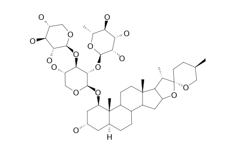 (25S)-5-ALPHA-SPIROSTANE-1-BETA,3-ALPHA-DIOL-1-O-[O-ALPHA-L-RHAMNOPYRANOSYL-(1->2)-O-[BETA-D-XYLOPYRANOSYL-(1->3)]-BETA-D-XYLOPYRANOSIDE