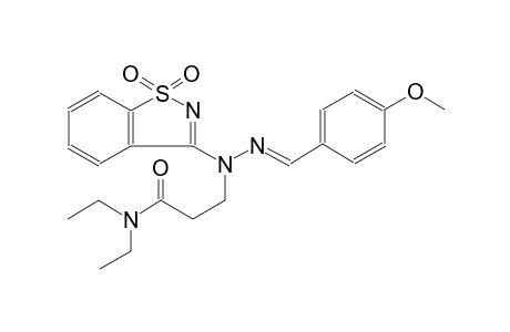 propanamide, 3-[(2E)-1-(1,1-dioxido-1,2-benzisothiazol-3-yl)-2-[(4-methoxyphenyl)methylene]hydrazino]-N,N-diethyl-
