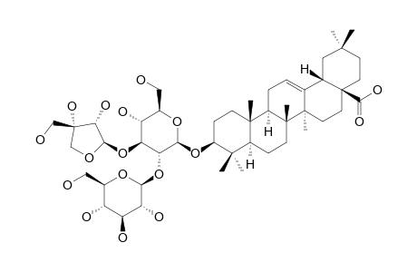 3-O-BETA-D-APIOFURANOSYL-(1->3)-[BETA-D-GLUCOPYRANOSYL-(1->2)]-BETA-D-GLUCOPYRANOSYL-OLEANOLIC-ACID