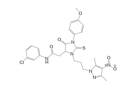 N-(3-chlorophenyl)-2-[3-[3-(3,5-dimethyl-4-nitro-1H-pyrazol-1-yl)propyl]-1-(4-methoxyphenyl)-5-oxo-2-thioxo-4-imidazolidinyl]acetamide