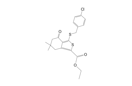 3-[(p-chlorobenzyl)thio]-6,8-dimethyl-4-oxo-4,5,6,7-tetrahydrobenzo[c]thiophene-1-carboxylic acid, ethyl ester