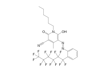 3-Cyano-1-hexyl-6-hydroxy-4-methyl-5-[2-(perfluorohexyl)phenylazo]-2-pyridone