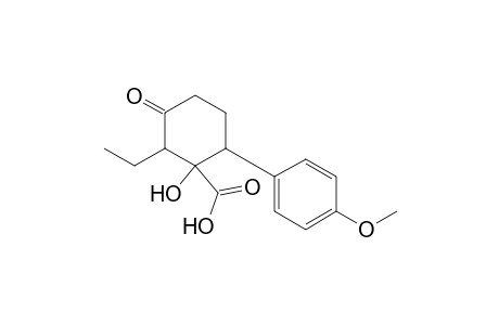 2-Ethyl-1-hydroxy-6-(4'-methoxyphenyl)-3-oxocyclohexanecarboxylic Acid