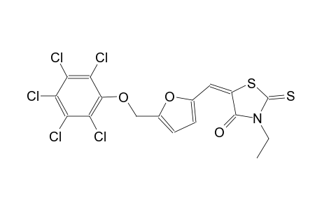 (5E)-3-ethyl-5-({5-[(2,3,4,5,6-pentachlorophenoxy)methyl]-2-furyl}methylene)-2-thioxo-1,3-thiazolidin-4-one