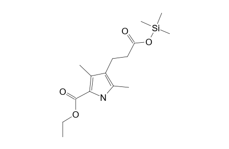 3-[5-(Ethoxycarbonyl)-2,4-dimethyl-1H-pyrrol-3-yl]propanoic acid, tms derivative