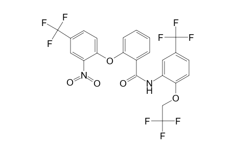 Benzamide, 2-(4-trifluoromethyl-2-nitrophenoxy)-N-[2-(2,2,2-trifluoroethoxy)-5-trifluoromethylphenyl]-