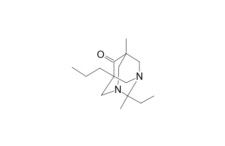 Tricyclo[3.3.1.1(3,7)]decan-6-one, 2-ethyl-2,7-dimethyl-5-propyl-1,3-diaza-