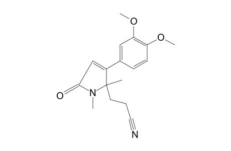 3-(3,4-dimethoxyphenyl)-1,2-dimethyl-5-oxo-3-pyrroline-2-propionitrile