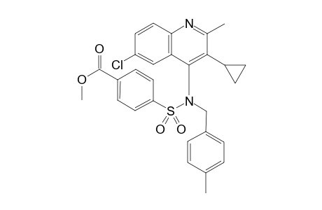 Methyl 4-(N-(6-chloro-3-cyclopropyl-2-methylquinolin-4-yl)-N-(4-methylbenzyl)sulfamoyl)benzoate