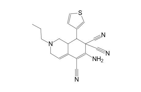 5,7,7(1H)-isoquinolinetricarbonitrile, 6-amino-2,3,8,8a-tetrahydro-2-propyl-8-(3-thienyl)-