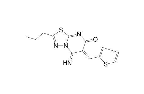 5-Imino-2-propyl-6-(2-thienylmethylene)-5,6-dihydro-7H-[1,3,4]thiadiazolo[3,2-a]pyrimidin-7-one