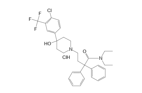 4-(4-chloro-alpha,alpha,alpha-trifluoro-m-tolyl)-N,N-diethyl-alpha,alpha-diphenyl-4-hydroxy-1-piperidinebutyramide, monohydrochloride