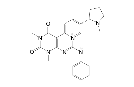 (-)-2,4-Dimethyl-6-(phenylimino)-9-(1-methyl-2-pyrrolidinyl)pyrido[1',2':3,4]pyrimido[4,5-d]pyrimidine-1,3-(2H,4H)-dione