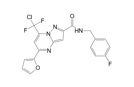 7-[chloranyl-bis(fluoranyl)methyl]-N-[(4-fluorophenyl)methyl]-5-(furan-2-yl)pyrazolo[1,5-a]pyrimidine-2-carboxamide