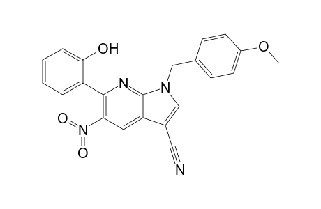 1-(4-Methoxybenzyl)-6-(2-hydroxyphenyl)-5-nitro-1H-pyrrolo[2,3-b]pyridine-3-carbonitrile