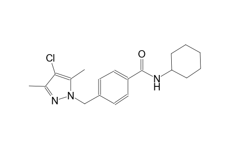 4-[(4-chloro-3,5-dimethyl-1H-pyrazol-1-yl)methyl]-N-cyclohexylbenzamide