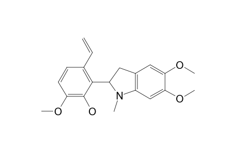 2-(5,6-Dimethoxy-1-methyl-2,3-dihydroindol-2-yl)-3-ethenyl-6-methoxy-phenol