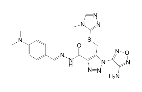 1-(4-amino-1,2,5-oxadiazol-3-yl)-N'-{(E)-[4-(dimethylamino)phenyl]methylidene}-5-{[(4-methyl-4H-1,2,4-triazol-3-yl)sulfanyl]methyl}-1H-1,2,3-triazole-4-carbohydrazide