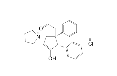 1-((4S,5S)-3-hydroxy-5-(2-oxopropyl)-4,5-diphenylcyclopent-2-enylidene)pyrrolidinium chloride