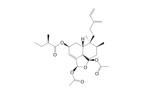 REL-18(S),19(R)-DIACETOXY-18,19-EPOXY-2(S)-(2-XI-METHYLBUTANOYLOXY)-5(R),8(S),9(S),10(R)-ClERODA-3,13(16),14-TRIENE