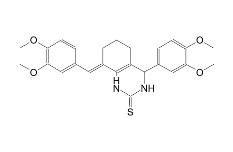 (8E)-8-(3,4-dimethoxybenzylidene)-4-(3,4-dimethoxyphenyl)-3,4,5,6,7,8-hexahydro-2(1H)-quinazolinethione