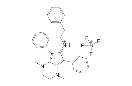 N-(1,4-Dimethyl-5,7-diphenyl-1,2,3,4-tetrahydro-6H-cyclopenta[b]pyrazin-6-ylidene)-2-phenylethan-1-aminium tetrafluoroborate