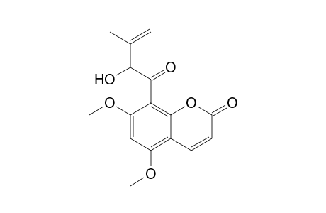 5,7-DIMETHOXY-8-(1-OXO-3-METHYL-3-BUTENYL)-2H-1-BENZOPYRAN-2-ONE