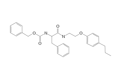 (phenylmethyl) N-[1-oxidanylidene-3-phenyl-1-[2-(4-propylphenoxy)ethylamino]propan-2-yl]carbamate