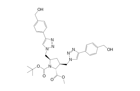 Methyl (2R*,3S*,5R*)-1-(tert-butoxycarbonyl)-3,5-bis-[[4-(4-hydroxymethyl)phenyl]-1H-1,2,3-triazol-1-yl-methyl]pyrrolidine-2-carboxylate