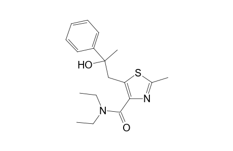 N,N-diethyl-5-(2-hydroxy-2-phenylpropyl)t-2-methylthiazole-4-carboxamide