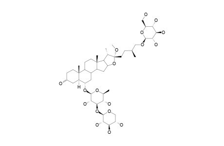 TORVOSIDE-F;SOLAGENIN-6-O-[BETA-D-XYLOPYRANOSYL-(1->3)-BETA-D-QUINOVOPYRANOSIDE)-26-O-(BETA-D-GLUCOPYRANOSYL)-22-ALPHA-METHOXYFUROSTAN