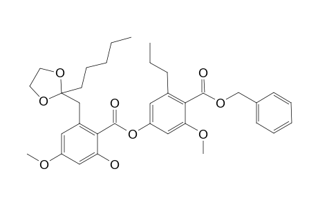 Benzyl 4-[2'-hydroxy-4'-methoxy-6'-{(2''-pentyl-1'',3''-dioxolan-2''-yl)methyl}benzoyloxy]-2-methoxy-6-propylbenzoate