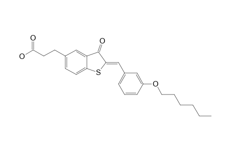 2-(3-HEXYLOXYPHENYLMETHYLENE)-5-(2-CARBOXYETHYL)-BENZO-[B]-THIOPHEN-3-(2H)-ONE