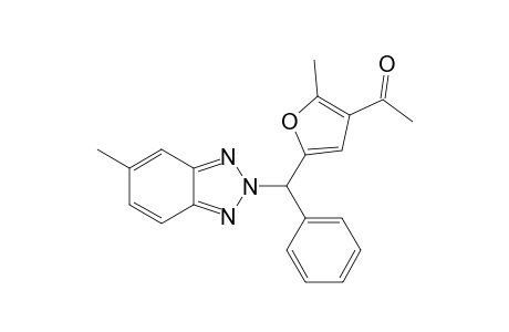 1-(2-methyl-5-((5-methyl-2H-benzo[d][1,2,3]triazol-2-yl)(phenyl)methyl)furan-3-yl)ethan-1-one