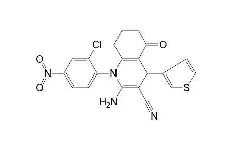 2-Amino-1-(2-chloro-4-nitro-phenyl)-5-keto-4-(3-thienyl)-4,6,7,8-tetrahydroquinoline-3-carbonitrile