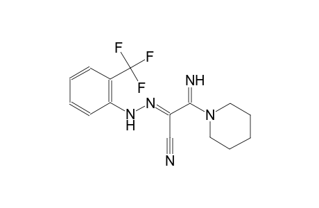 (2E)-3-Imino-3-(1-piperidinyl)-2-([2-(trifluoromethyl)phenyl]hydrazono)propanenitrile