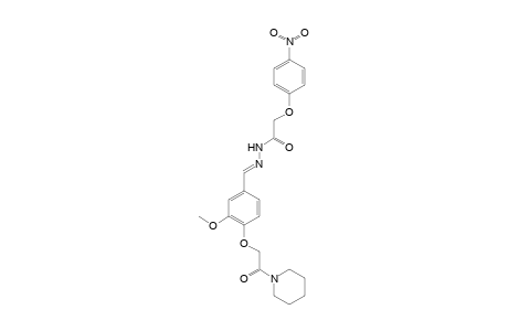 N-[(E)-[3-methoxy-4-(2-oxidanylidene-2-piperidin-1-yl-ethoxy)phenyl]methylideneamino]-2-(4-nitrophenoxy)ethanamide