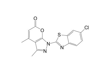 Pyrano[2,3-c]pyrazol-6(1H)-one, 1-(6-chloro-2-benzothiazolyl)-3,4-dimethyl-