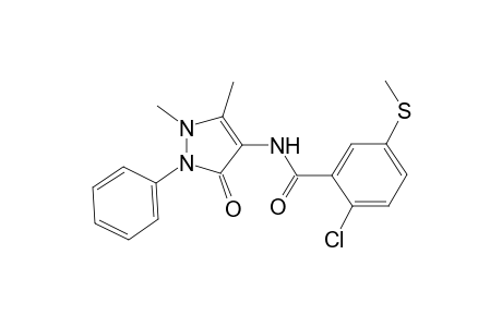 2-Chloro-N-(1,5-dimethyl-3-oxo-2-phenyl-2,3-dihydro-1H-pyrazol-4-yl)-5-(methylsulfanyl)benzamide