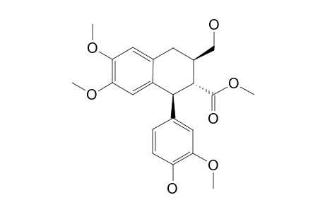(+/-)-(1-S,2-R,3-R)-METHYL_1-(4-HYDROXY-3-METHOXYPHENYL)-3-(HYDROXYMETHYL)-6,7-DIMETHOXY-1,2,3,4-TETRAHYDRONAPHTHALENE-2-CARBOXYLATE