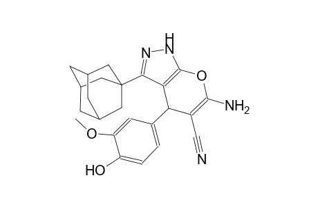 3-(1-adamantyl)-6-amino-4-(4-hydroxy-3-methoxy-phenyl)-2,4-dihydropyrano[2,3-c]pyrazole-5-carbonitrile