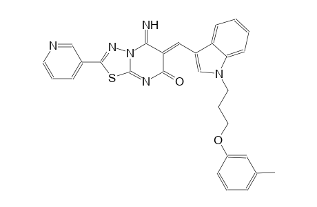 (6Z)-5-imino-6-({1-[3-(3-methylphenoxy)propyl]-1H-indol-3-yl}methylene)-2-(3-pyridinyl)-5,6-dihydro-7H-[1,3,4]thiadiazolo[3,2-a]pyrimidin-7-one