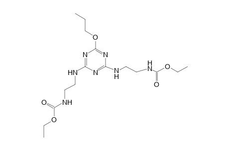 [(6-propoxy-s-triazine-2,4-diyl)bis(iminoethtlene)]dicarbamic acid, diethyl ester