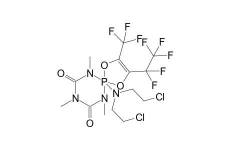 5-[Bis-(2-chloro-ethyl)-amino]-6,8,10-trimethyl-2-pentafluoroethyl-3-trifluoromethyl-1,4-dioxa-6,8,10-triaza-5lambda(5)-phospha-spiro[4.5]dec-2-ene-7,9-dione