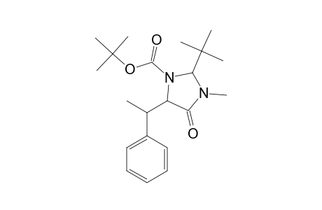 tert-Butyl 2-tert-butyl-3-methyl-4-oxo-5-(1-phenylethyl)-1-imidazolidinecarboxylate