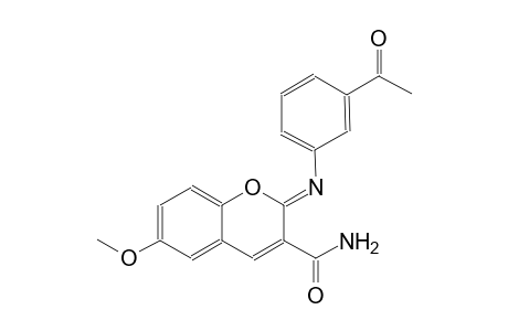 (2Z)-2-[(3-acetylphenyl)imino]-6-methoxy-2H-chromene-3-carboxamide