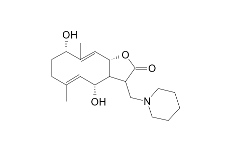 1,6-Dihydroxy-7.alpha.,11.alpha.(H),1.beta.,6.beta.,8.beta.(H)-4(5),10(9)-dien-13-piperidino-Germacr-8,12-olide